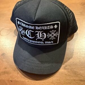 Chrome Hearts Black and White Logo Cap